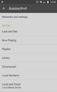 Mobile device displaying a video link casting screen connected to a local chromecast network interface